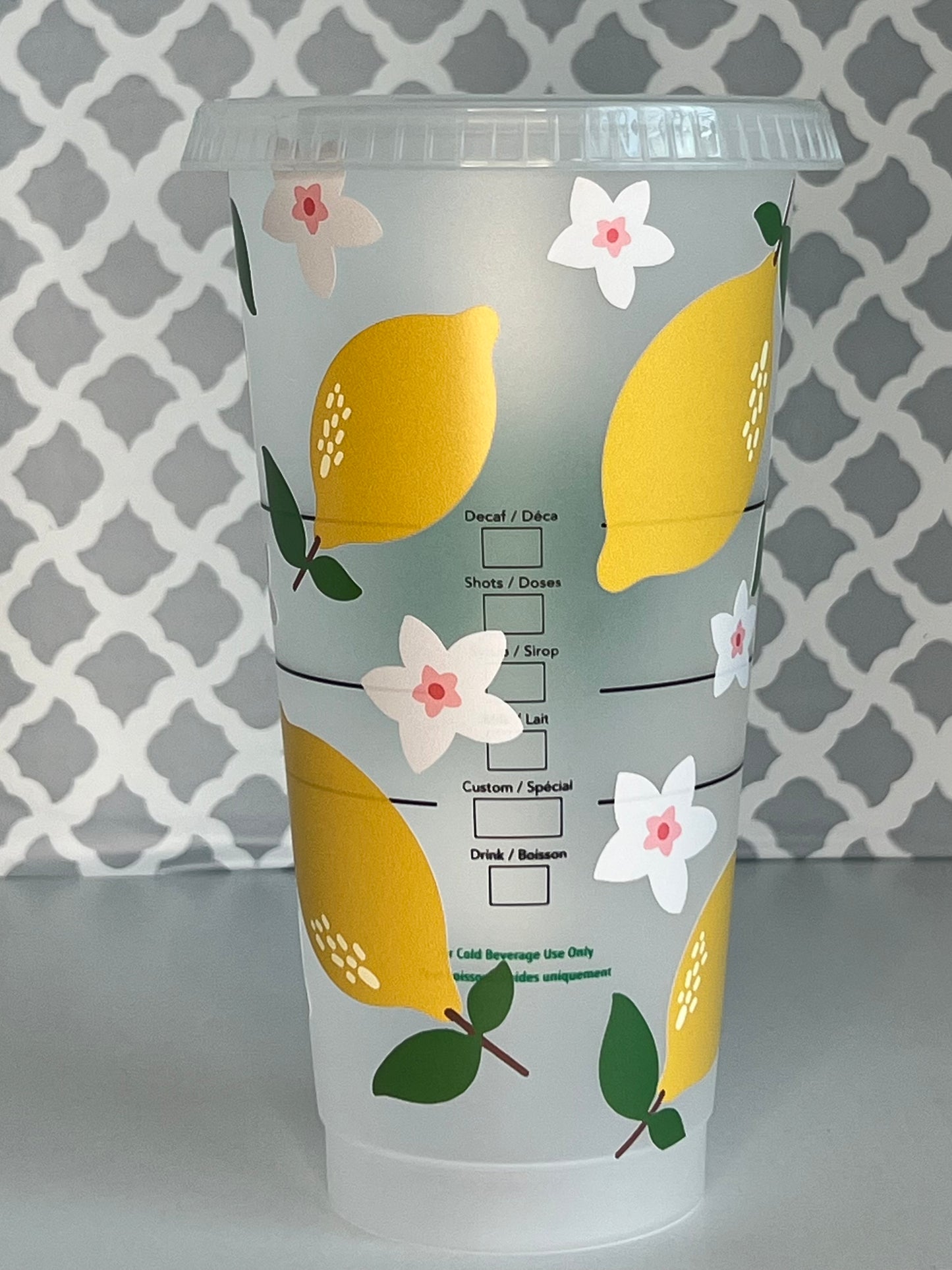 LEMONS 24 oz Starbucks Reusable Cold Cup