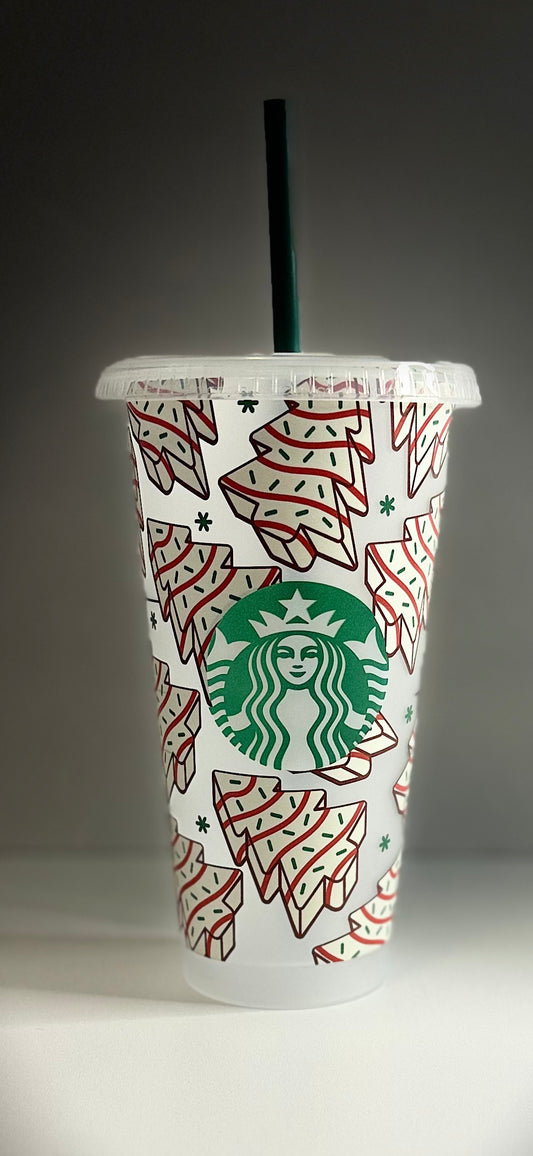 CHRISTMAS TREE 24 oz Starbucks Reusable Cold Cup