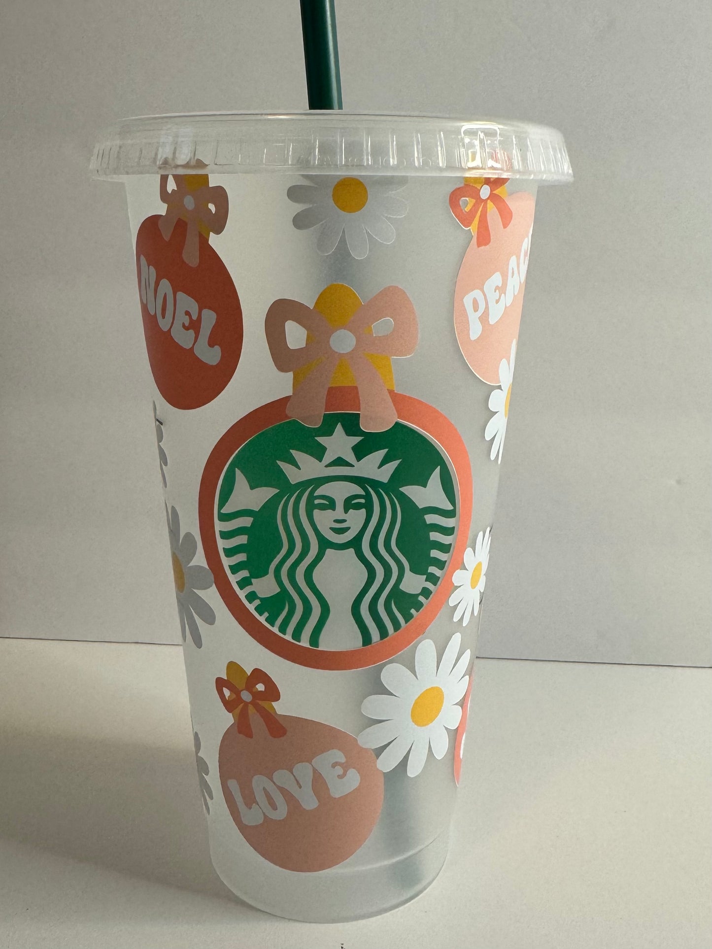 PINK ORNAMENTS 24 oz Starbucks Reusable Cold Cup
