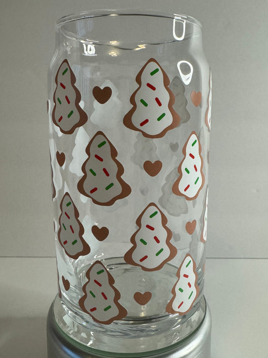 CHRISTMAS TREE 16oz Beer Can Glass