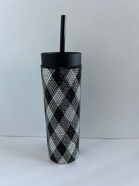 16 oz Argyle Rhinestone Tumbler